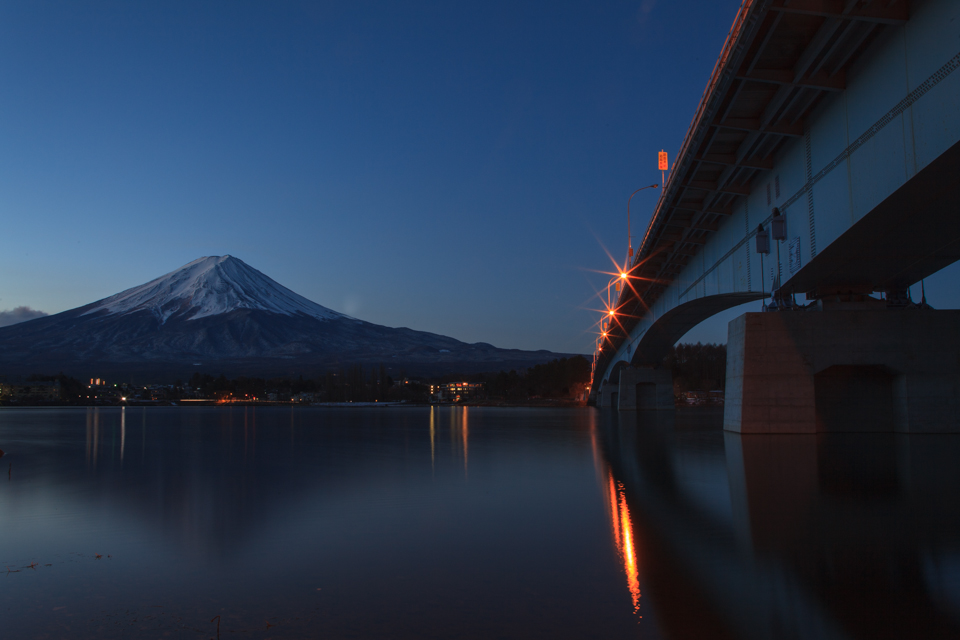 【富士山写真】 河口湖大橋と富士山